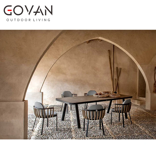 Современный дизайн, досуг, гостиница, вилла, Тиковая древесина, Обеденный набор, садовая алюминиевая мебель, уличный обеденный стул