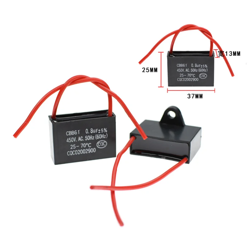 CBB61 Capacitor CBB61 4UF 450V Capacitor CBB61 450VAC Capacitor Ceiling fan CBB61 1.2/1.5/1.8/2/2.2/2.5/3/4/5-20UF
