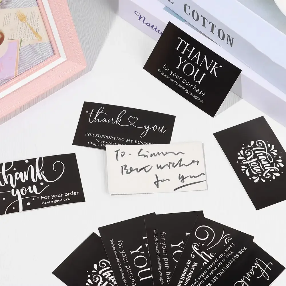 Custom Black Thank You Card for Business Thank You for My Small Business Card Thank You Business Cards