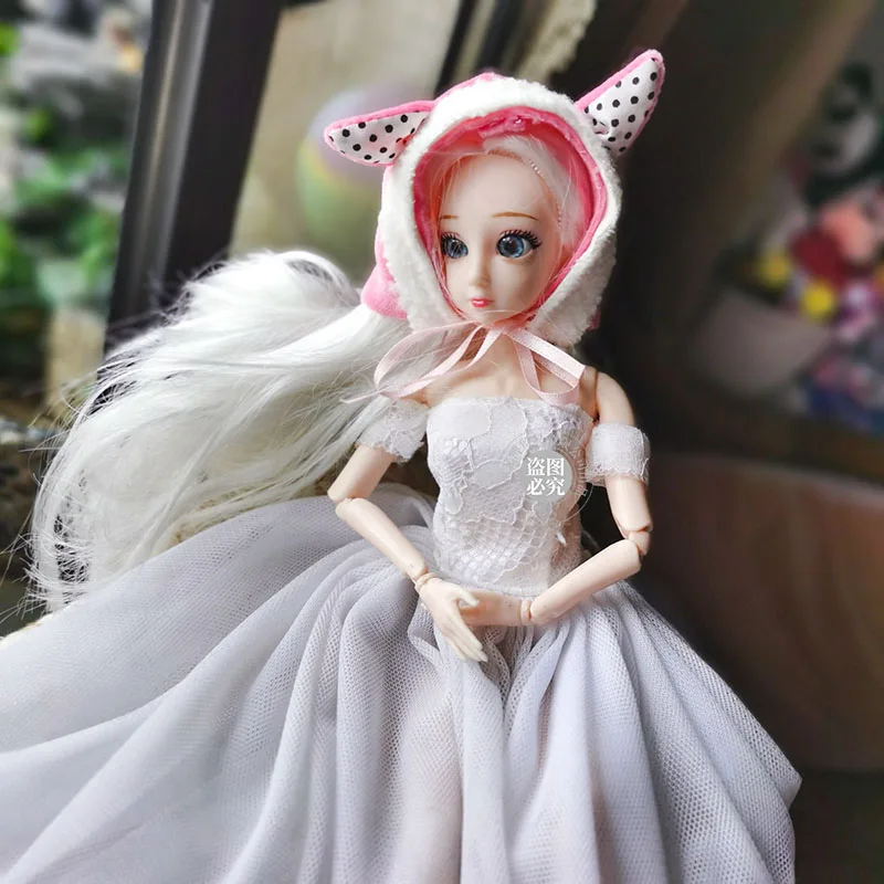 Babi height 30 cm doll toy accessories anime COS hat bjd autumn soft rabbit hat OB doll available