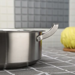 Kitchen Large Round Deep Commercial Double Ear Glazed Big Steamer Soup and Stock Pot for Catering 32 cm