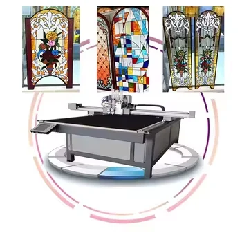 Free Graphic Design 1200*2400 Size CNC Glass Painting Machine Solid Line Coloring Stained Glass Machine Glass