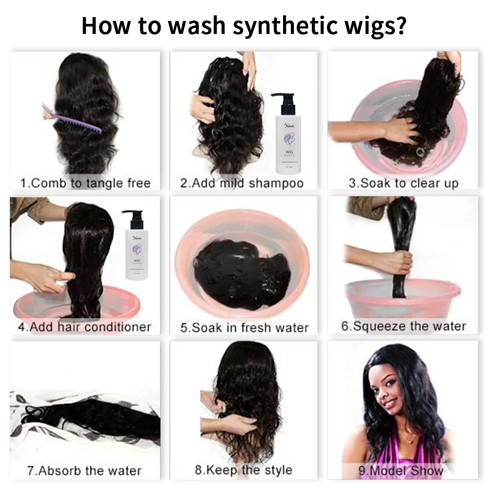 Synthetic Wig Revitalizing Shampoo and Conditioner Private Label Wig Care Products for Synthetic & Human Hair
