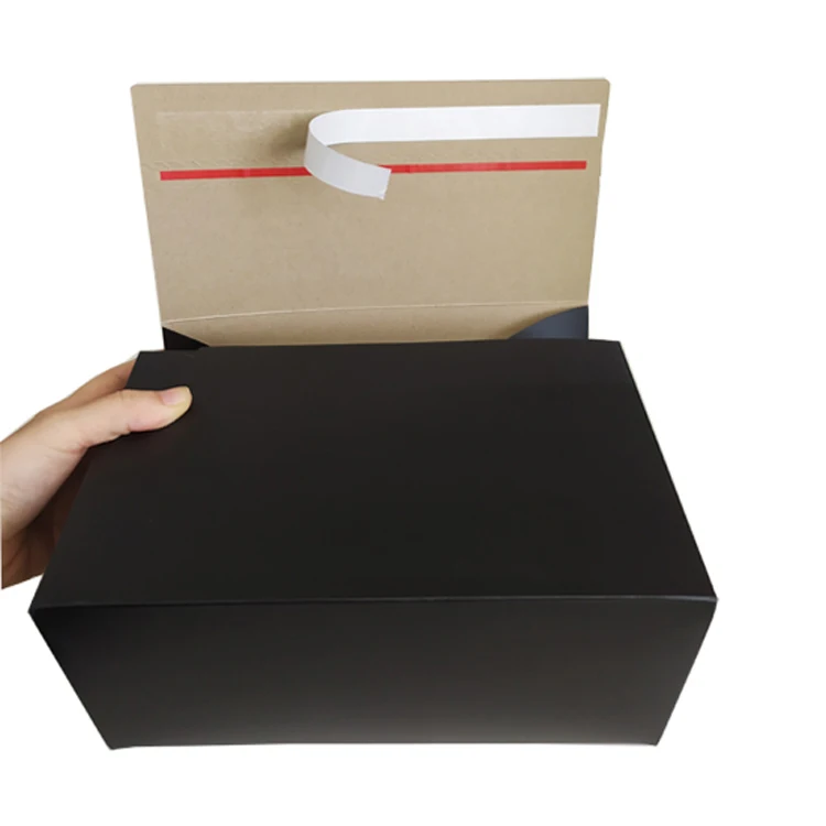 Xiamen wholesale logo printing black outer paper protected packing box for gift packaging
