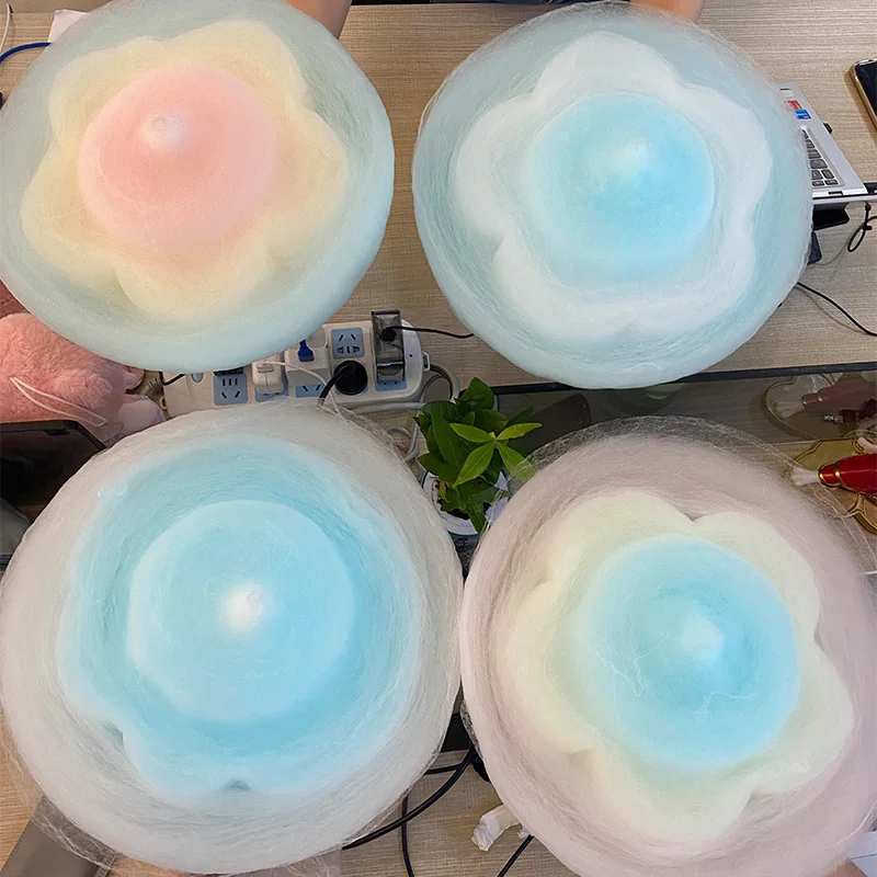 Wholesale Marshmallows Raw Materials Custom White Pink Blue Soft Yummy Candy Cotton