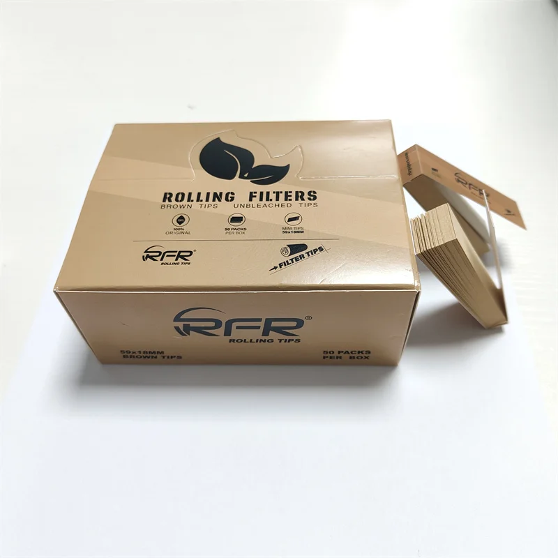 RFR Easy to Roll Natural Unbleached Paper Smoking Paper King Size Mini Smoking Filter Tips