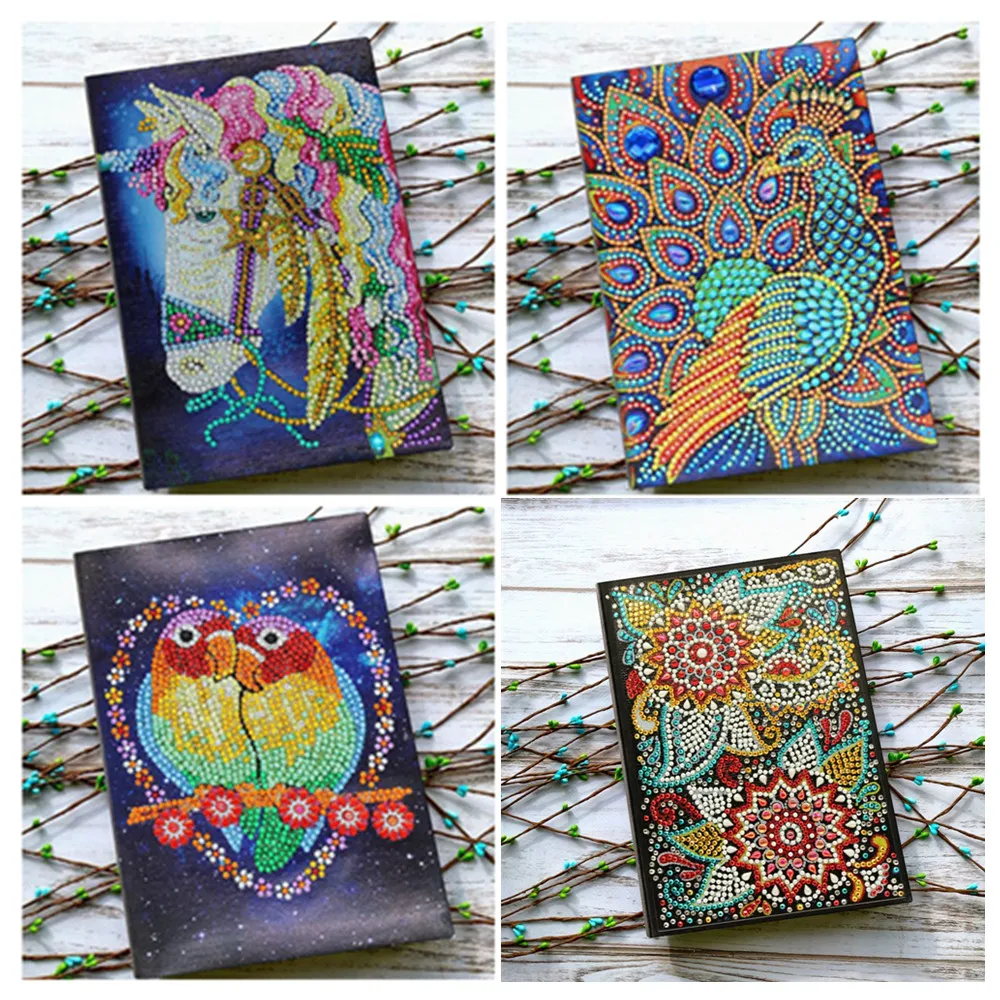 5D DIY Diamond Notebook Pattern Diamond Painting Diary A5 64 Page Decoration Book Birthday Gift Cross Stitch Wholesale