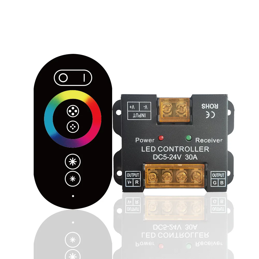 Weicao 6Key RF RGB Touch Controller 30A LED Wireless Dimmer Remote PWM 10A/CH Neon Color Strip Light