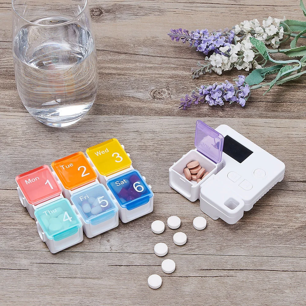 Detachable electronic pill dispenser organizer medicine intelligent timed medication reminder pocket pill storage cases