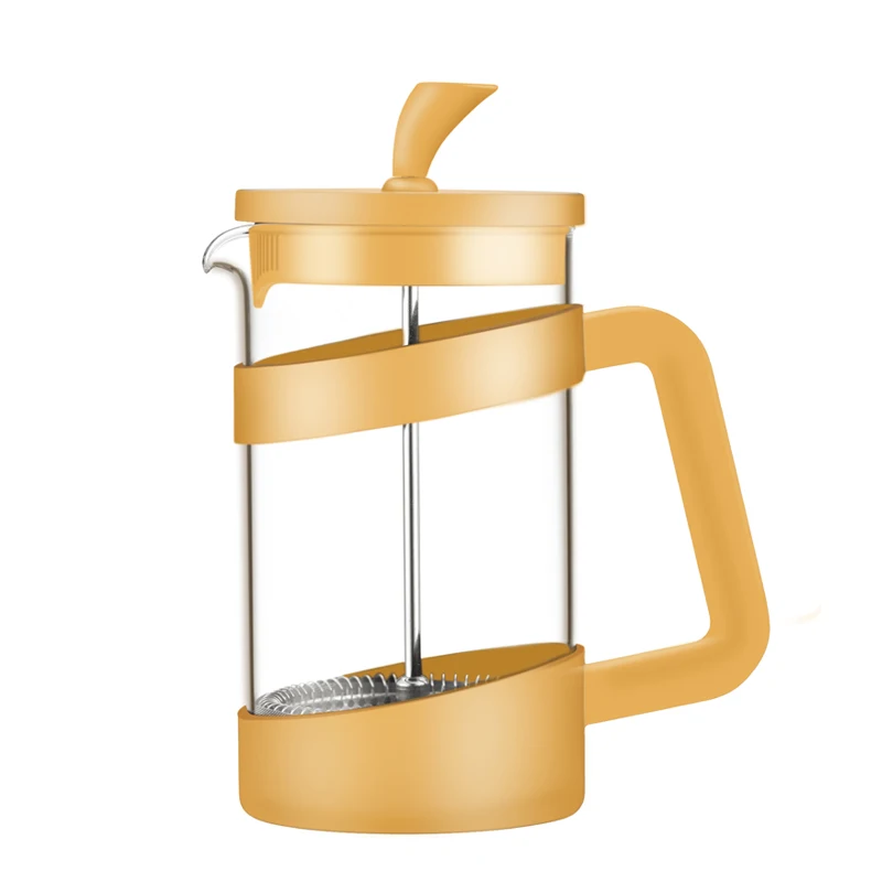 Heat Resistant Borosilicate Glass 12 Ounce French Press Espresso Kitchen Tea and Coffee Maker with Triple Filters