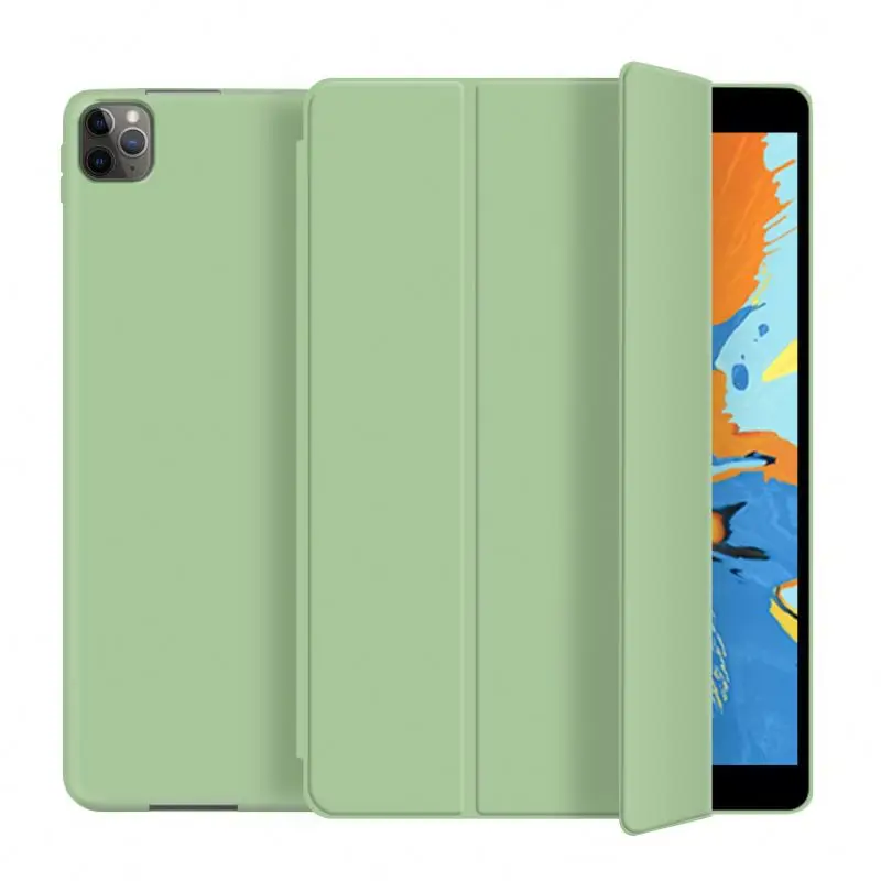 Solid Color TPU Back Cover 8th case For ipad 10.2 Ultra Thin Trifold Smart 8th Generation Case For iPad