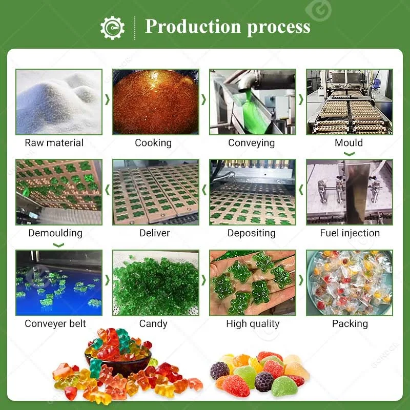 Gelatin Agar Gummy Bear Candy Carton Bonbon Maker Machine Les Bonbone De Bonbons Qarn Ghazal Production Line