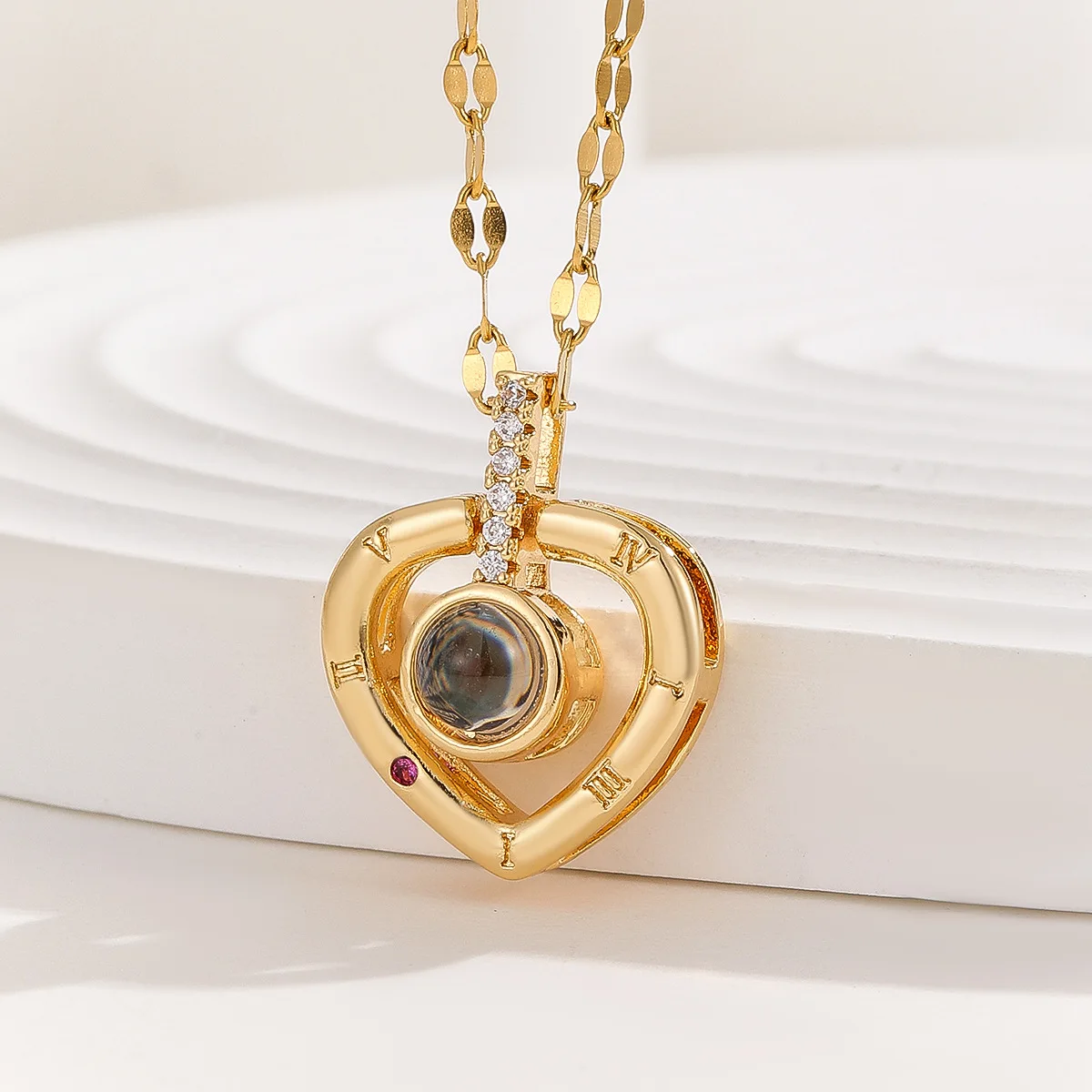 Duoying 100 Languages I Love You Necklace 9 Kinds Heart Shaped Custom Photo Projection Necklaces