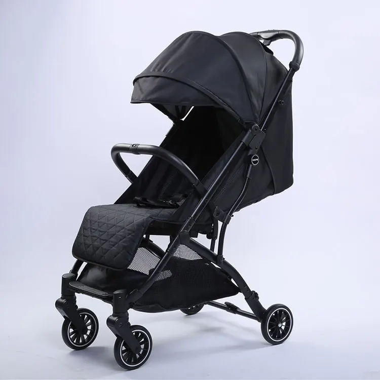 Factory price steel frame 4 wheels luxury Baby Stroller 3 in 1 light weight baby stroller