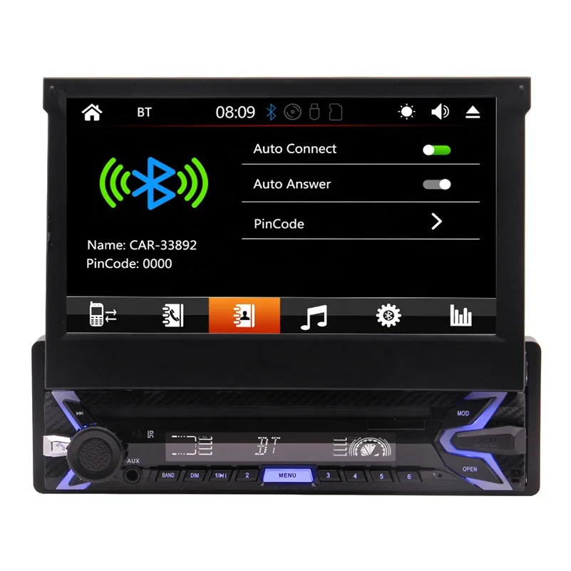  1 Din автомобильный стерео MP5 плеер с Gps + бесплатная карта 8 Гб navi BT Съемная панель USB SD Aux головное устройство 7 дюймов авторадио FM AM