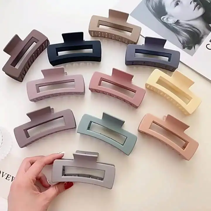 Yiwu futian market wholesale 10.5 cm custom Women Girls Plastic Hair Claws Headwear Large Size Hairpin Crab Hair Clips