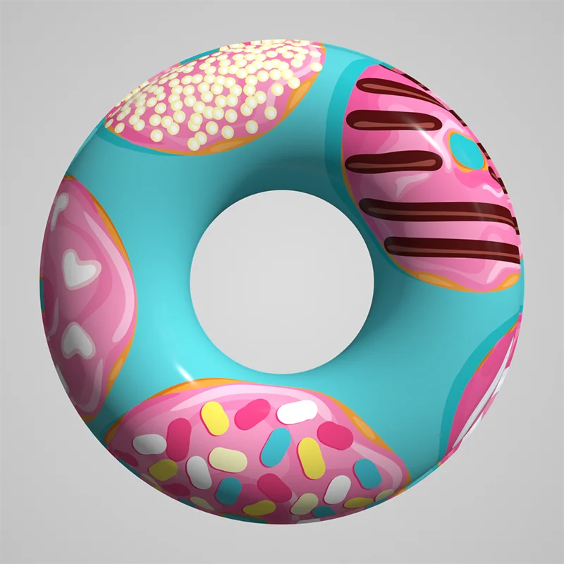 Custom Size 90cm PVC Fruit-Shaped Inflatable Swimming Ring Pool Float for Kids and Adults with Air Tube