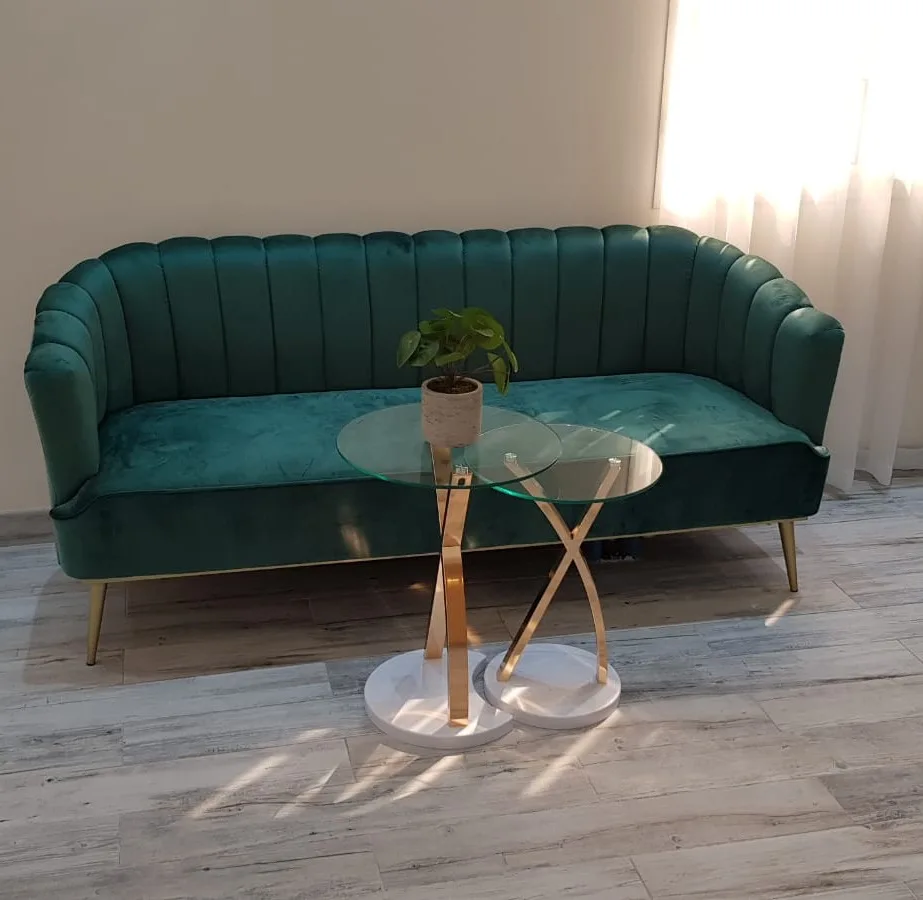 New Modern Fabric salon furniture Folding Small Single Bed Sofas