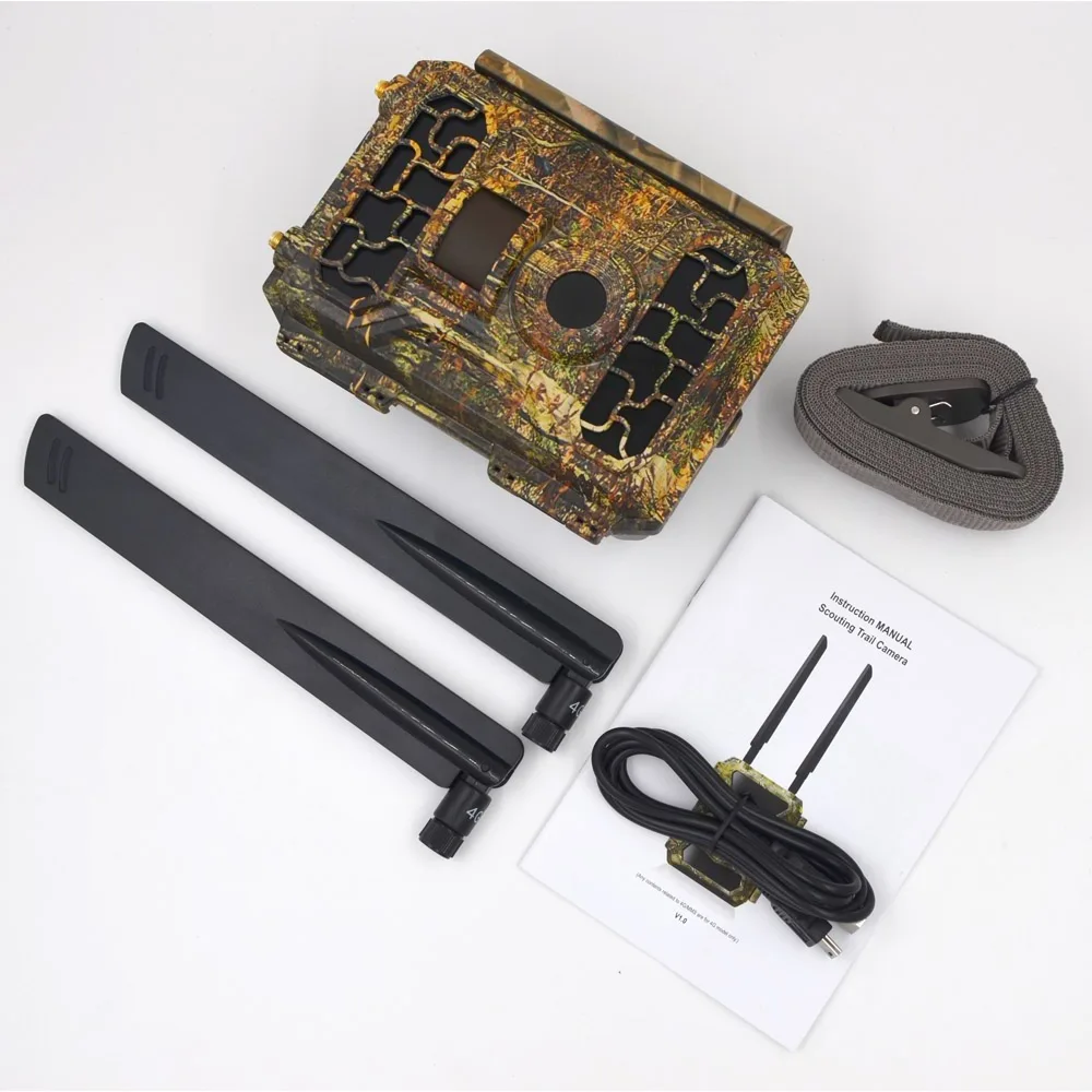 Newest 16MP 4G outdoor night vision Hunting Trail Camera with LTE 0.4s Wildlife Wifi Solar Panel Remote Control