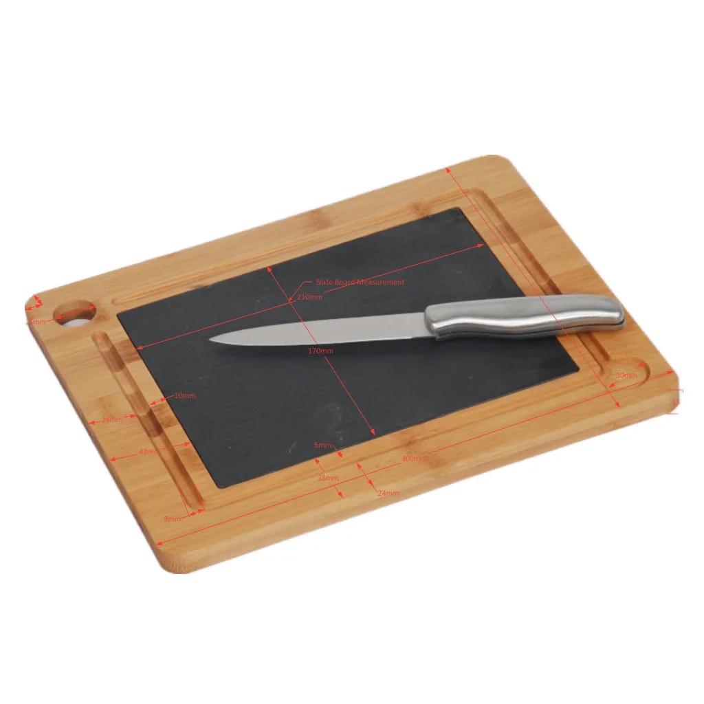 Tableware Cheese Board Slate Platter With Wooden Custom Order Slate Dish & Plates Small Cheese Board Tray