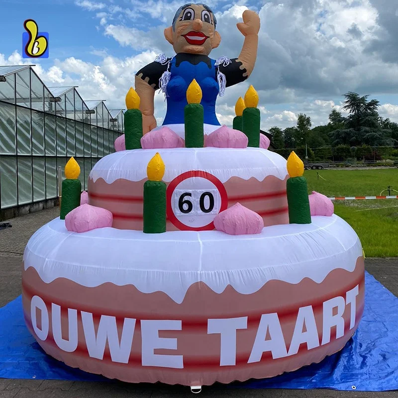 Giant Birthday Cake Holland Inflatable Sarah Doll for Age 60 Birthday Party