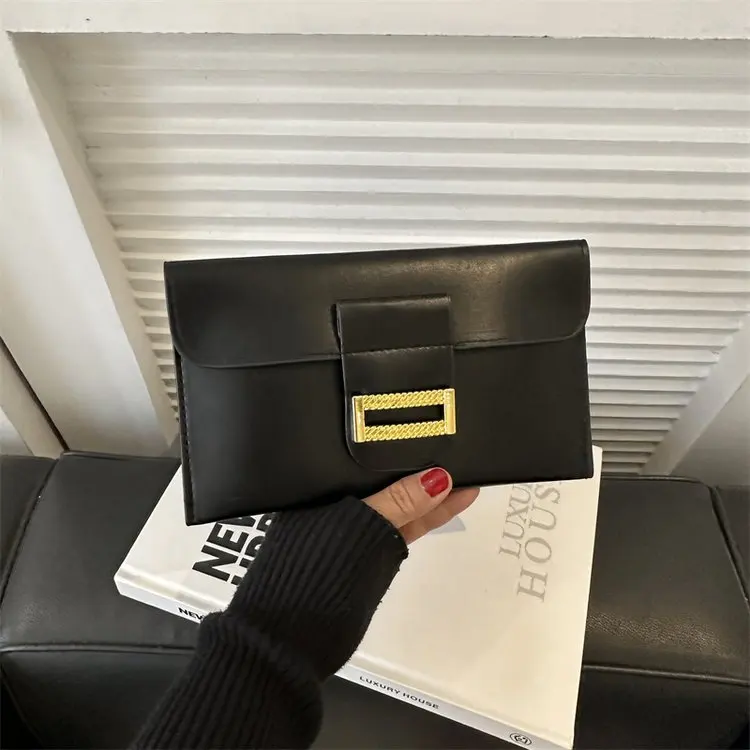 Fashion Solid Women Envelope Clutch Bag Ladies Evening Party Large Clutches Handbag PU leather Metal Lock phone purses bolsas