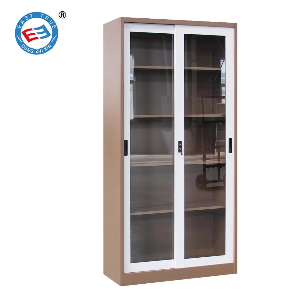 Staff room steel filing cabinet documents storage specifications with glass door