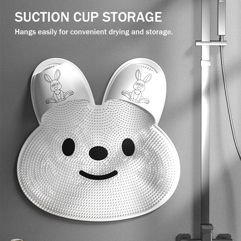 Silicone Foot Scrubber Slipper Shower Foot Scrubber Exfoliating Bath Foot Cleaner Wall Mounted with Slip Suction Cups