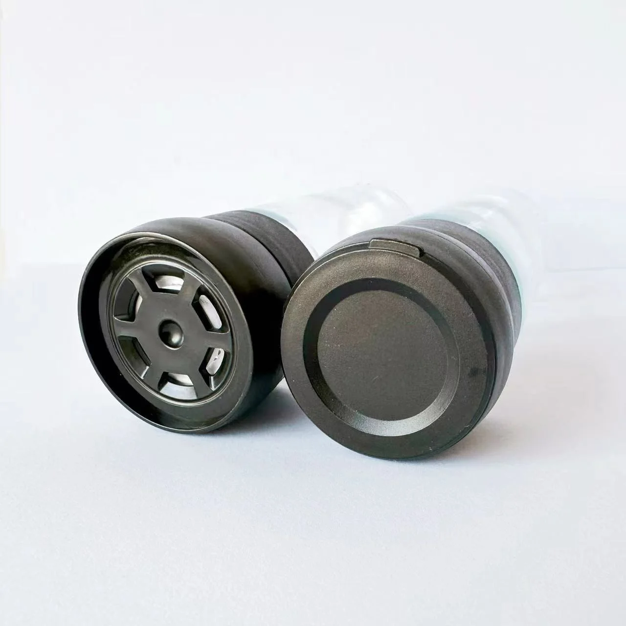 Best selling disposable salt mill pepper grinder plastic spice mill with 100ml glass bottle