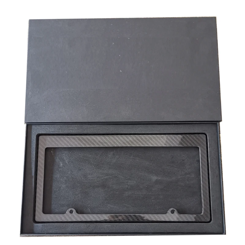 2021 High quality 100% Real forged carbon fiber car license plate frame/holder two holes