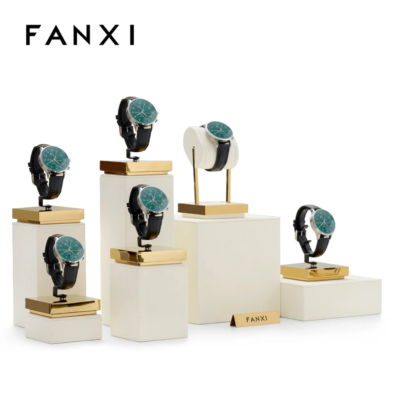 Fanxi Luxury Custom Logo Metal Holder Counter Showcase Watch Display Stand