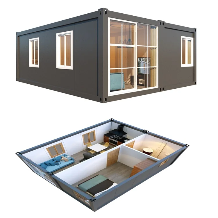 Hot sale prefab furnished container house flat roof container house china sandwich panel container house