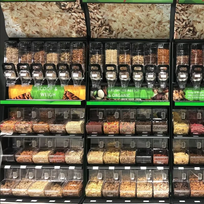 ECOBOX Store Racks Display Candy Rack Supermarket Iron Gondola Shelves Pick and Mix for Shops