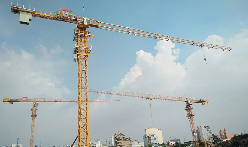 New used luffing mobile tower crane 2 fall and 4 fall qtz50 qtz60 qtz80 qtz120 qtz200 tower crane 8 ton 10t 20 ton  30t 32t