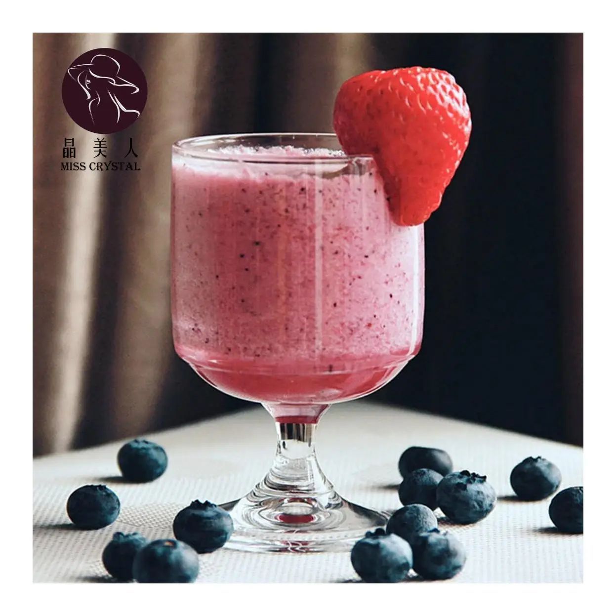 Korean Style Large Transparent Goblet Round Shape Solid Color Heat-resistant Glass for Household Cup