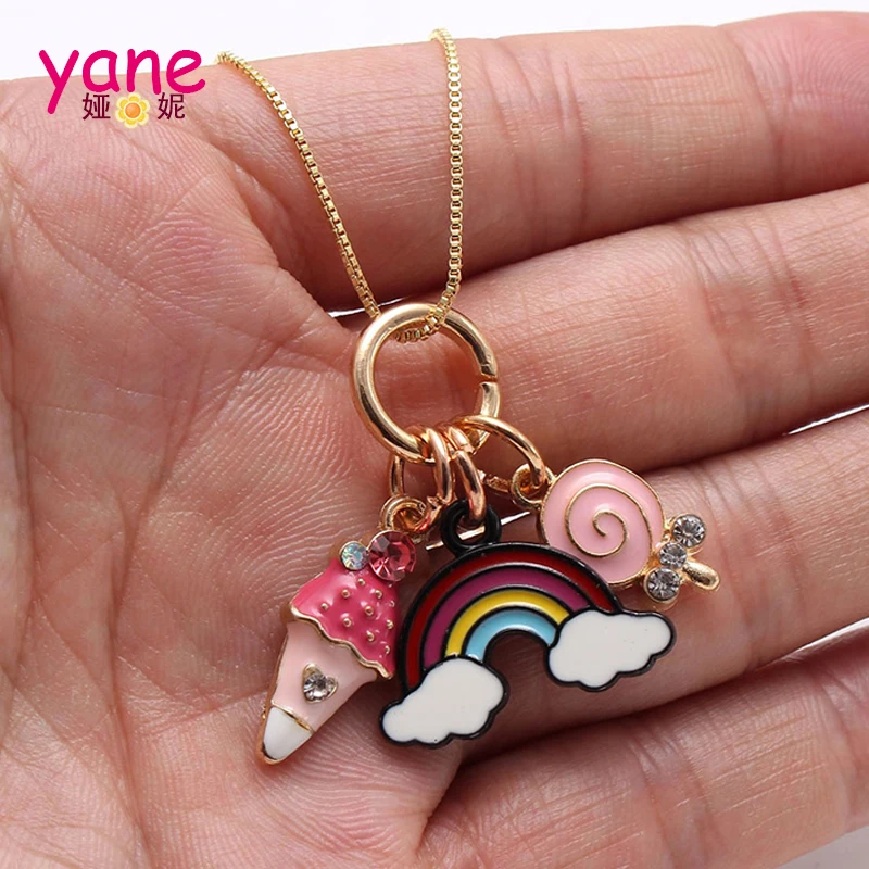 Rainbow shape necklace girls necklaces include bee daisy candy and ice