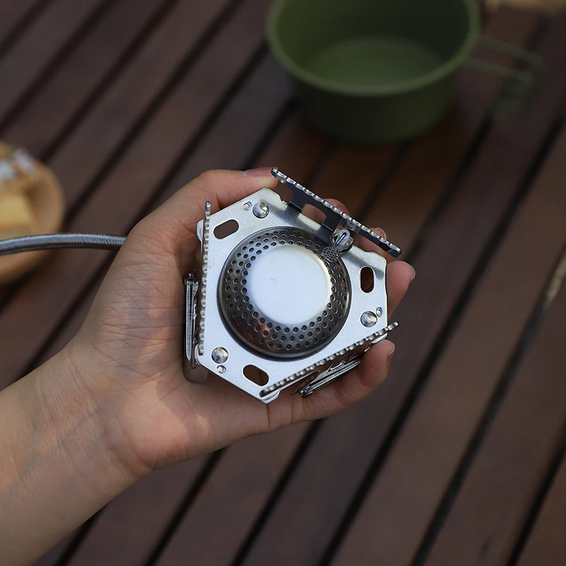 High Demand Lightweight Portable Steel Camping Stove Windproof Foldable Gas Stove Indian Manufacturer Split Structure Manual