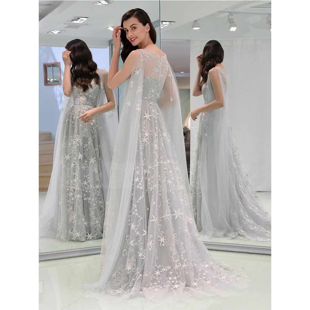 Высококачественное Модное Новое женское вечернее платье модные модели сексуальное кружевное вечернее платье с открытыми плечами и звездами