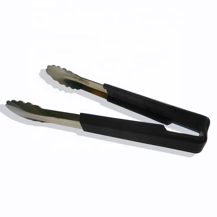 Stainless Steel Kitchen tools  Cooking Utensils Food Grade Black Silicone Handle Food Tongs