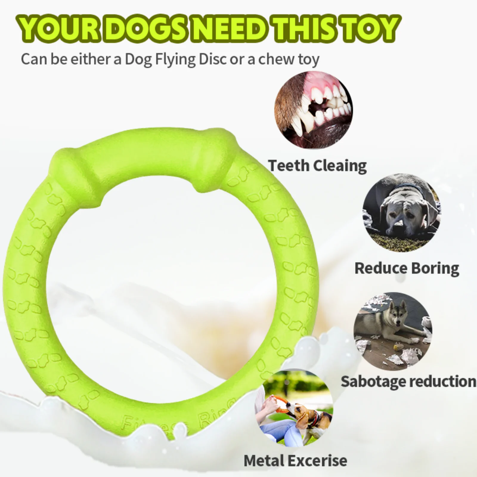 LaRoo 2024 Hot Sale Dog durable Chew Tooth Cleaning Toy EVA Dog Toy Ball Interactive large Dog Chew Rope Toy
