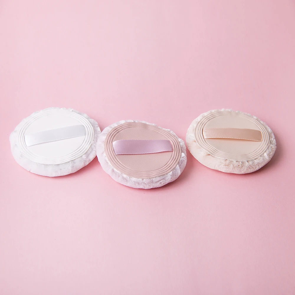 Private label cosmetic plush puff loose powder cushion cotton makeup puff