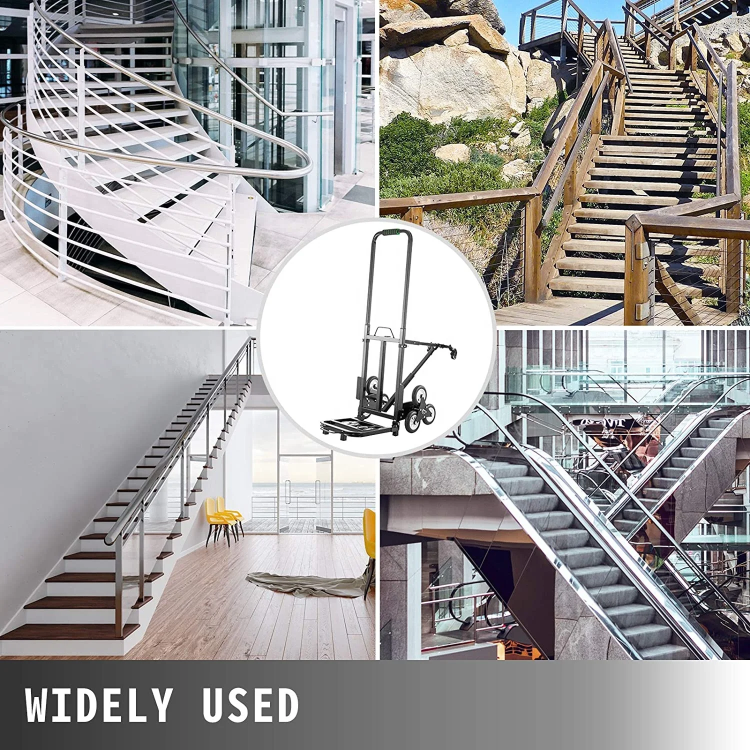 Heavy Duty Stair Climbing Truck Foldable Climbing Stair Trolley 6 Wheel Stair Climbing Cargo Trolley
