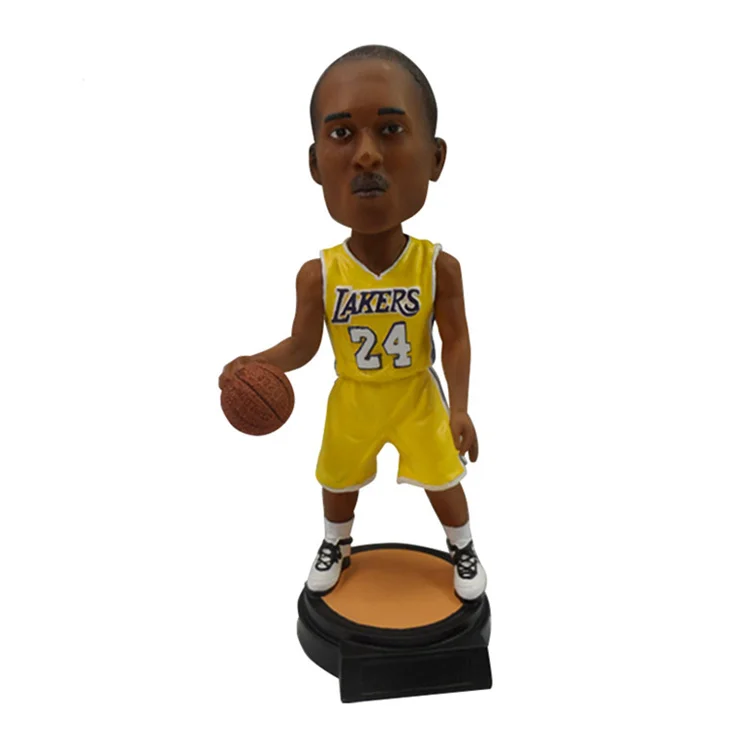 Custom 8 Inch Bobble Heads Figurine Resin Wacky Wobbler Bobblehead Personal Custom Design Basketball Player Kobe Bobbleheads
