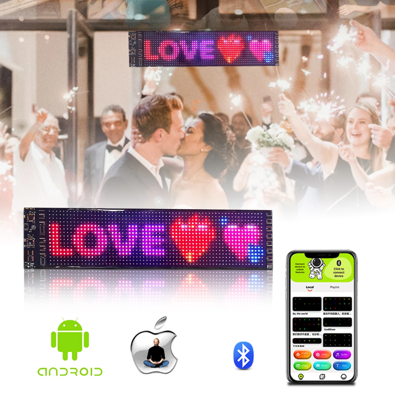 App Control Programmable Flexible LED Display Board Soft LED Car Sign Panel Smart LED Strip Car Sign Led Matrix Panel for car