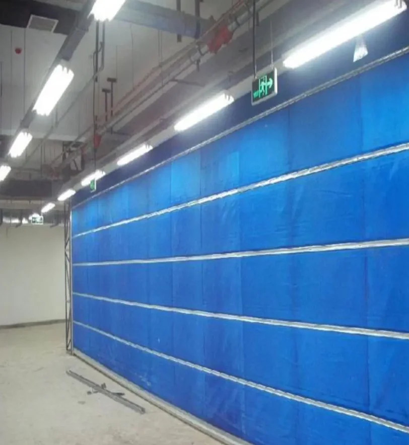 Supermarket garage parking garage emergency exit automatic inorganic cloth fire rolling shutter door