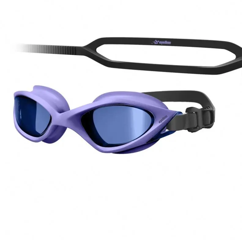 Professional Racing Adult Swim Goggles with Customized Logo No-Leak Anti-Fog UV Protection Waterproof Glasses Black Strap-OEM