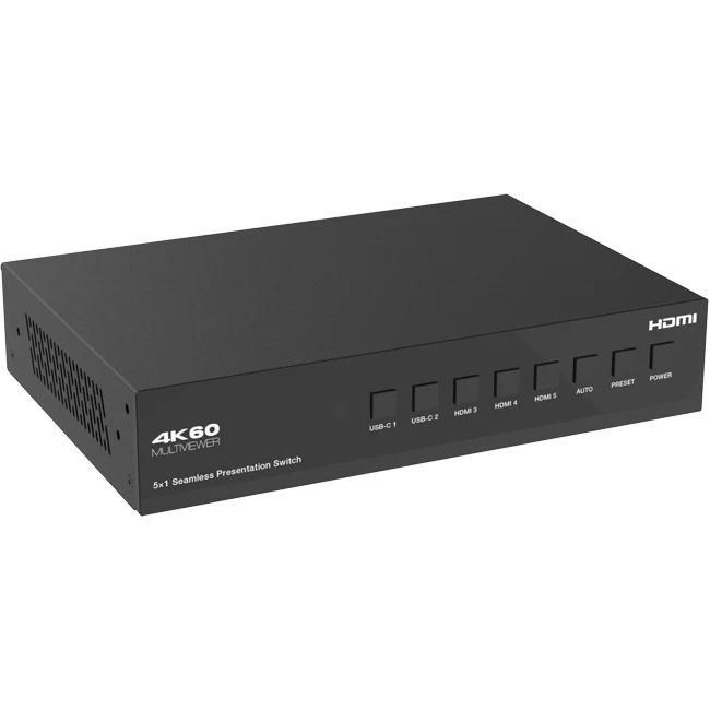 5x1 HDMI/USB-C 4K60 Seamless Presentation Switch with HDBaseT 3.0 70m Out