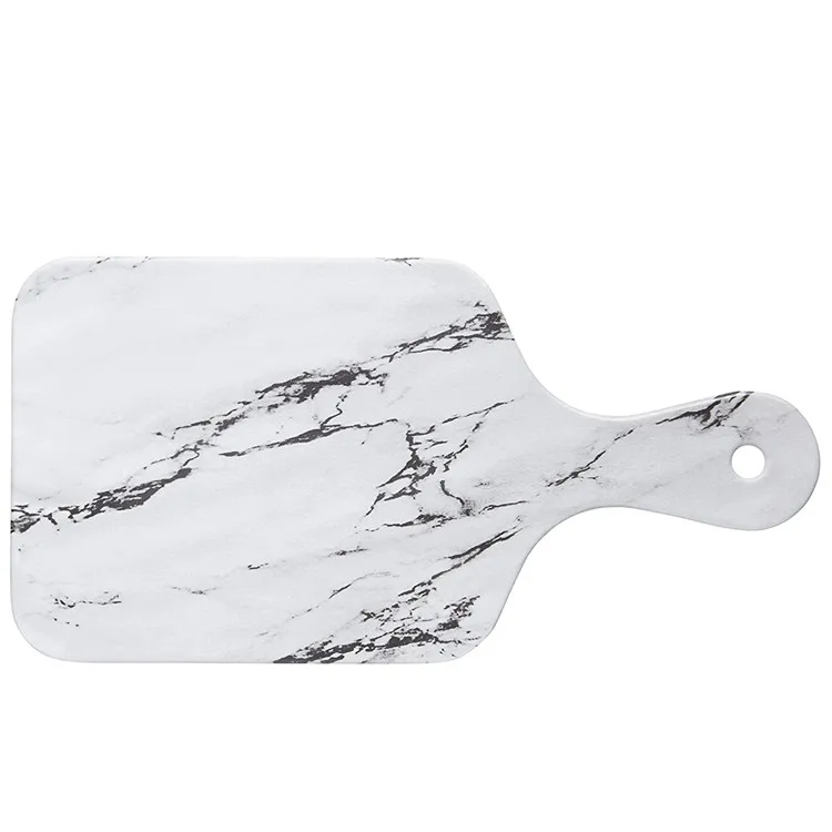 Dishwasher safety Hot sell White Marble 100% Melamine Cutting Board and breakfast chopping board for kitchen