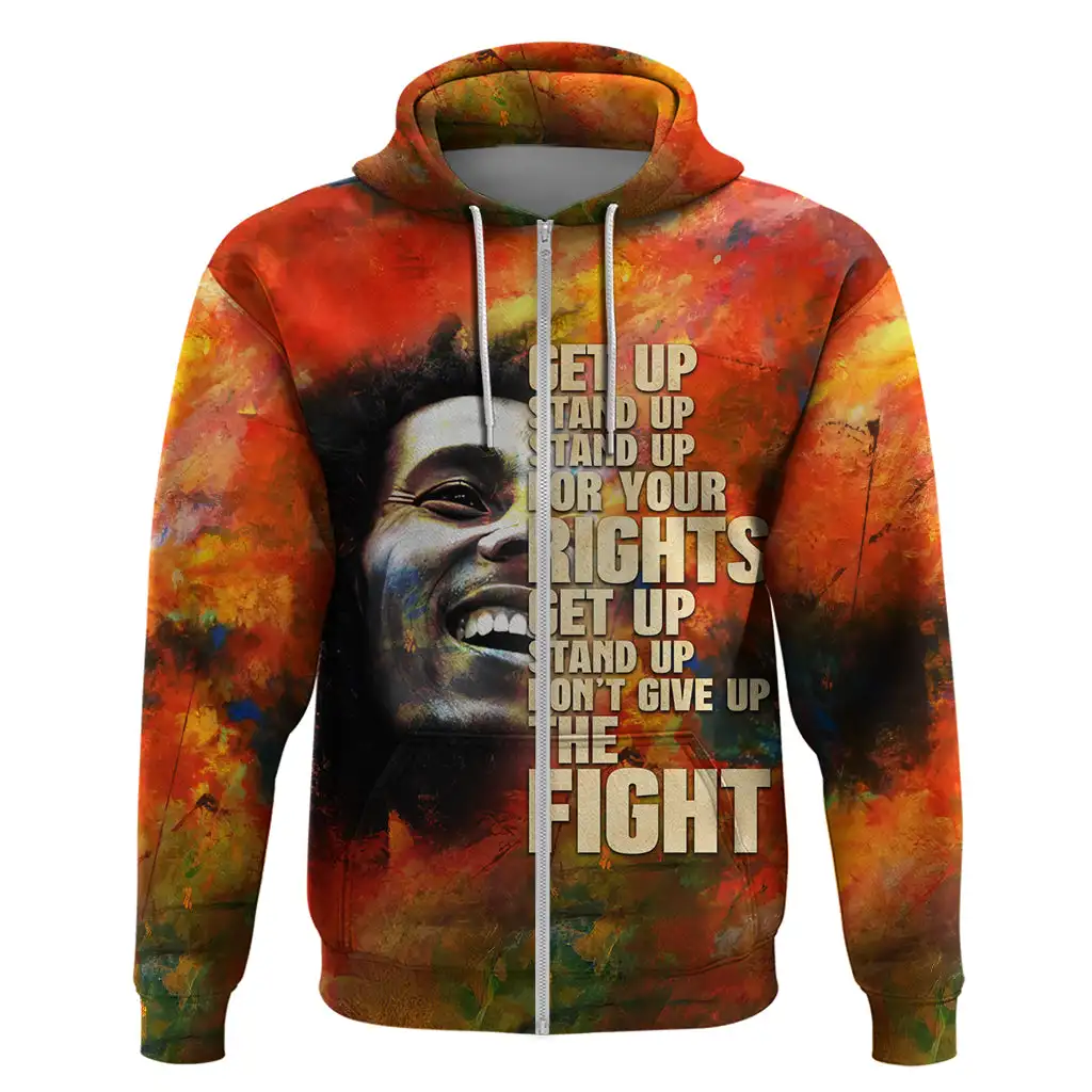 Custom Legend Bob Personalized Oversize Zip Hoodies Reggae Grunge 3D printing Long Sleeve Hooded Sweatshirts hoodie wholesale