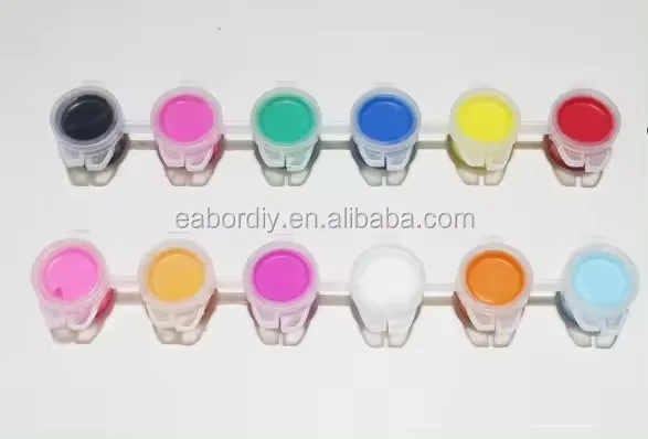 Professional Mini Cheap 3ml 5ml 6 12 Colors Strip Plastic Pots Kid Non Toxic Water-Based Acrylic Paint